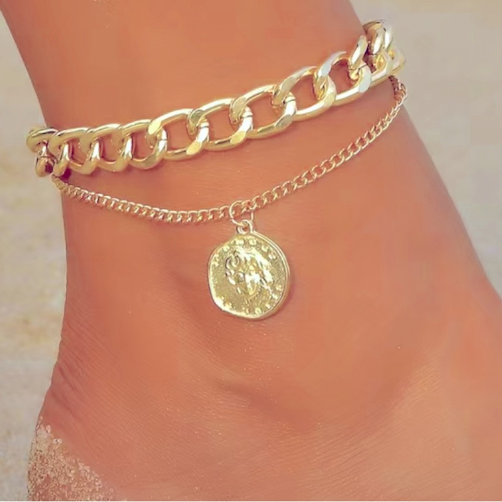 Linked ankle bracelet
